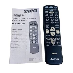Sanyo RMT-U200 Universal Remote Control Starlight Backlit Keys with Manual Mens